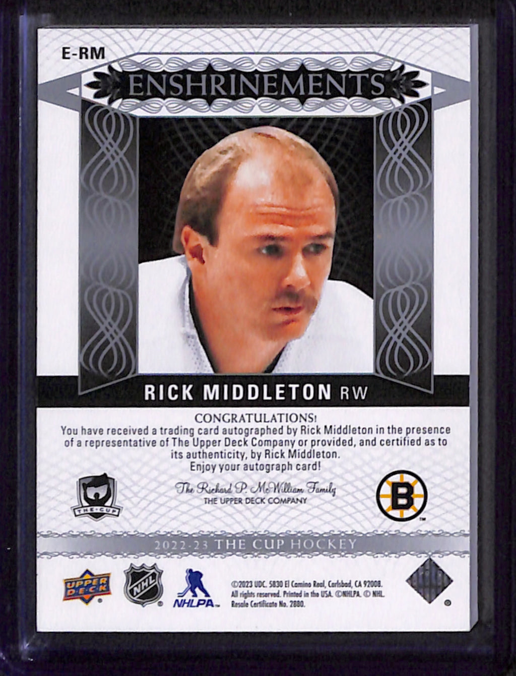 2022-23 The Cup - Rick Middleton Enshrinements /99 (E-RM)