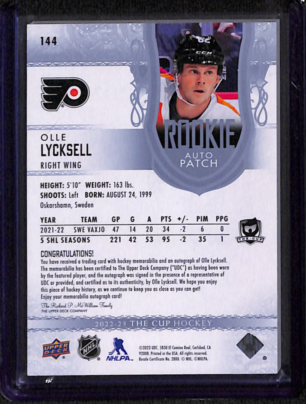 2022-23 The Cup - Olle Lycksell True RPA /249 (144)