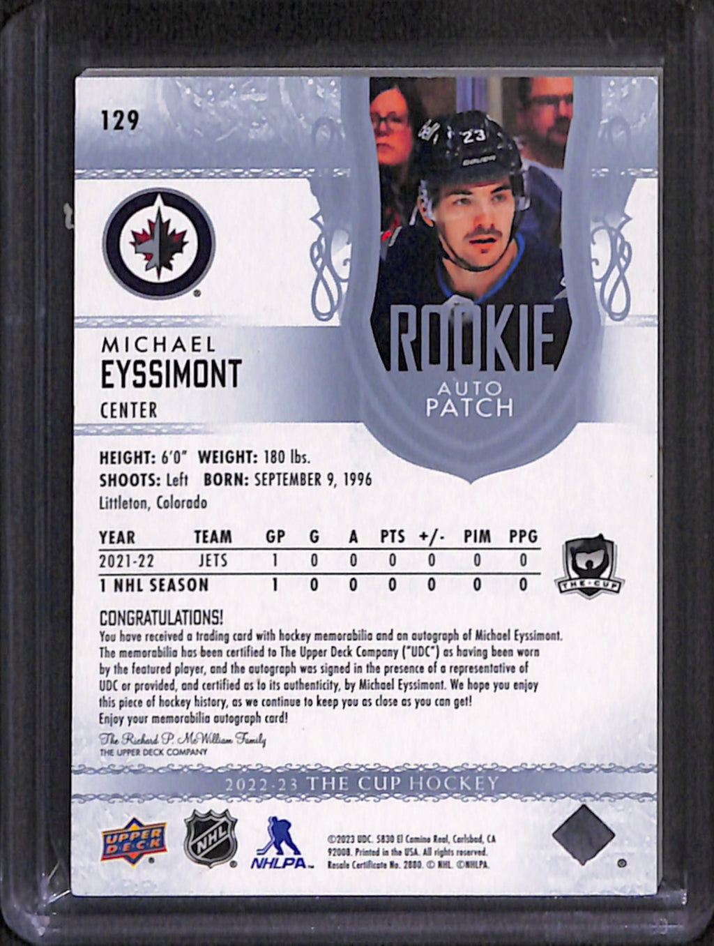2022-23 The Cup - Michael Eyssimont Rookie Auto Patch (129)