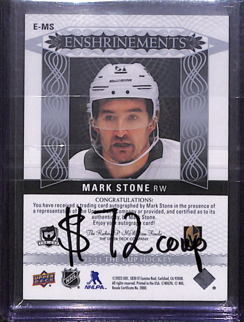 2022-23 The Cup - Mark Stone Enshrinements /99 (E-MS)