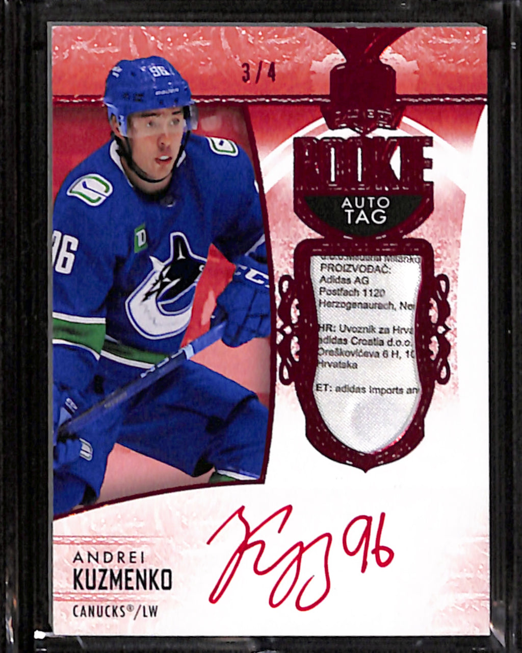 2022-23 The Cup - Andrei Kuzmenko Rookie Auto Tag /4 (128)