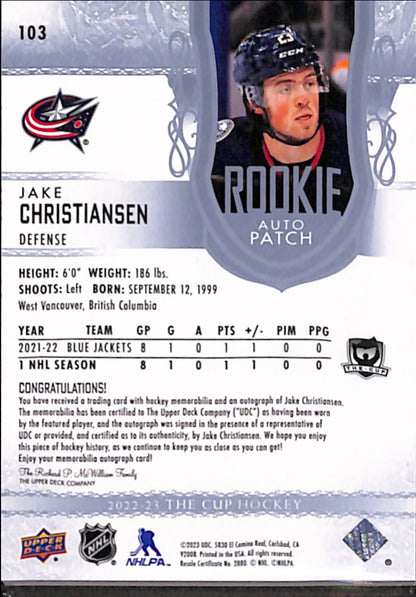 2022-23 Upper Deck The Cup - Jake Christiansen RPA /249
