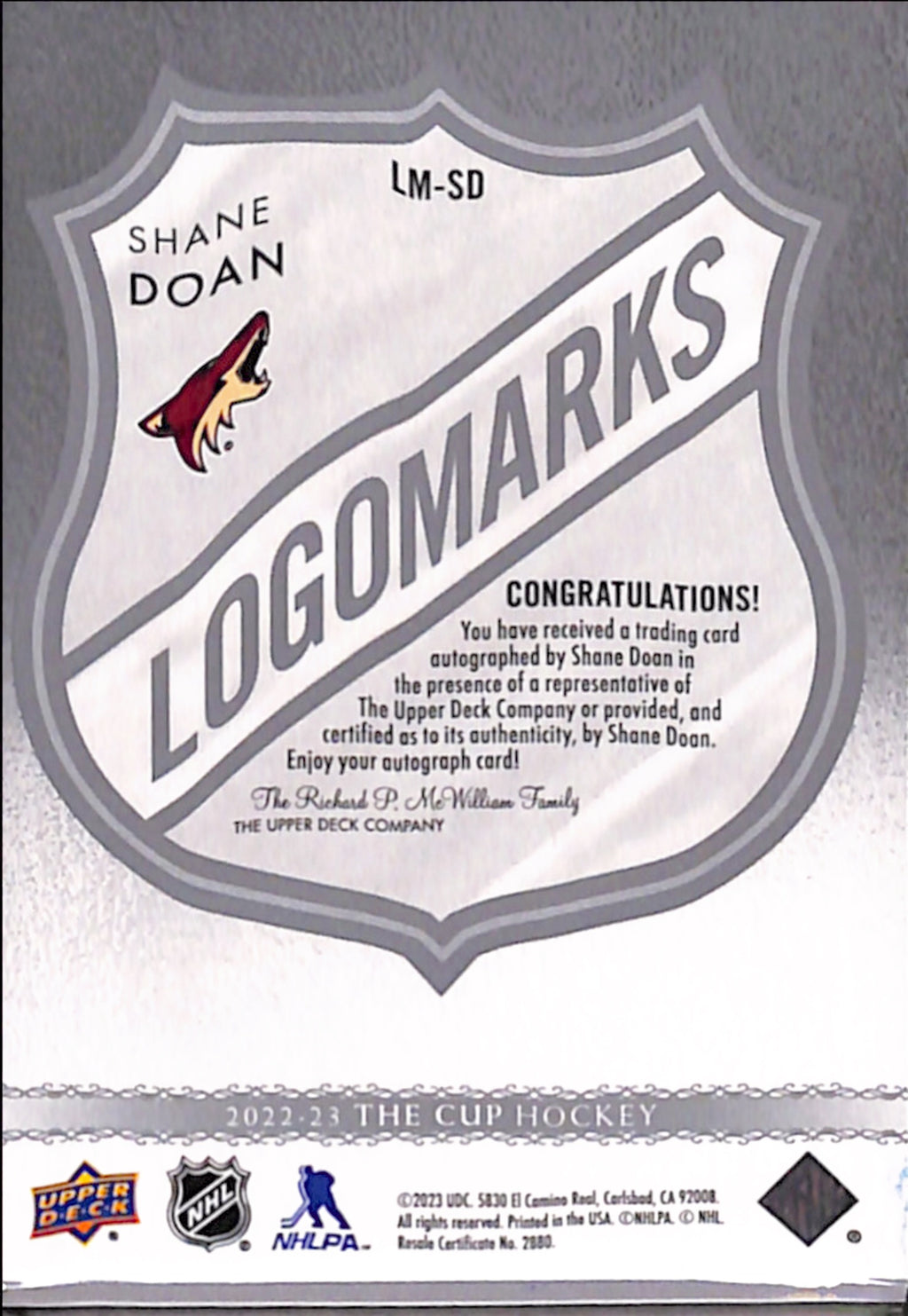 2022-23 The Cup - Shane Doan Logomarks (LM-SD)