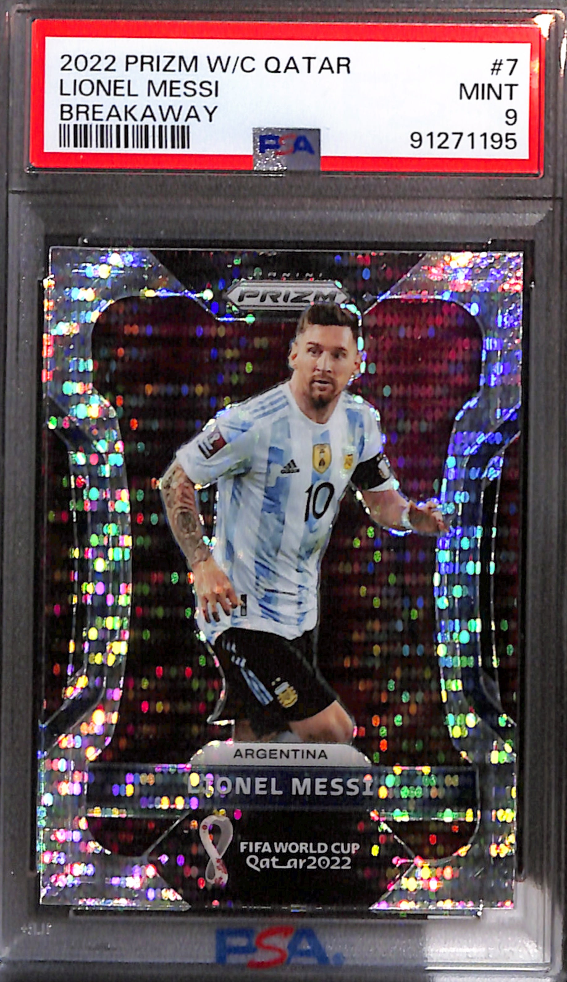 2022 Prizm World Cup - Lionel Messi Breakaway (PSA 9)