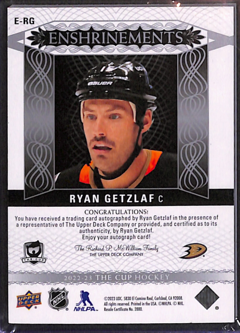 2022-23 The Cup - Ryan Getzlaf Enshrinements (E-RG)