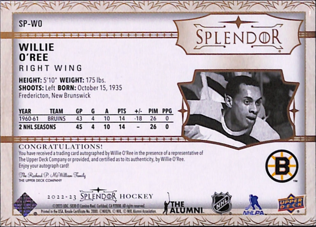 2022-23 The Cup - Willie O'Ree Splendor (SP-WO)