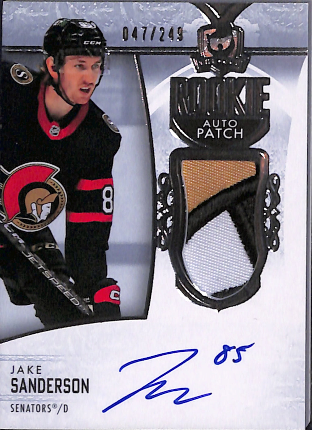 2022-23 The Cup - Jake Sanderson Rookie Auto Patch 047/249 (121)