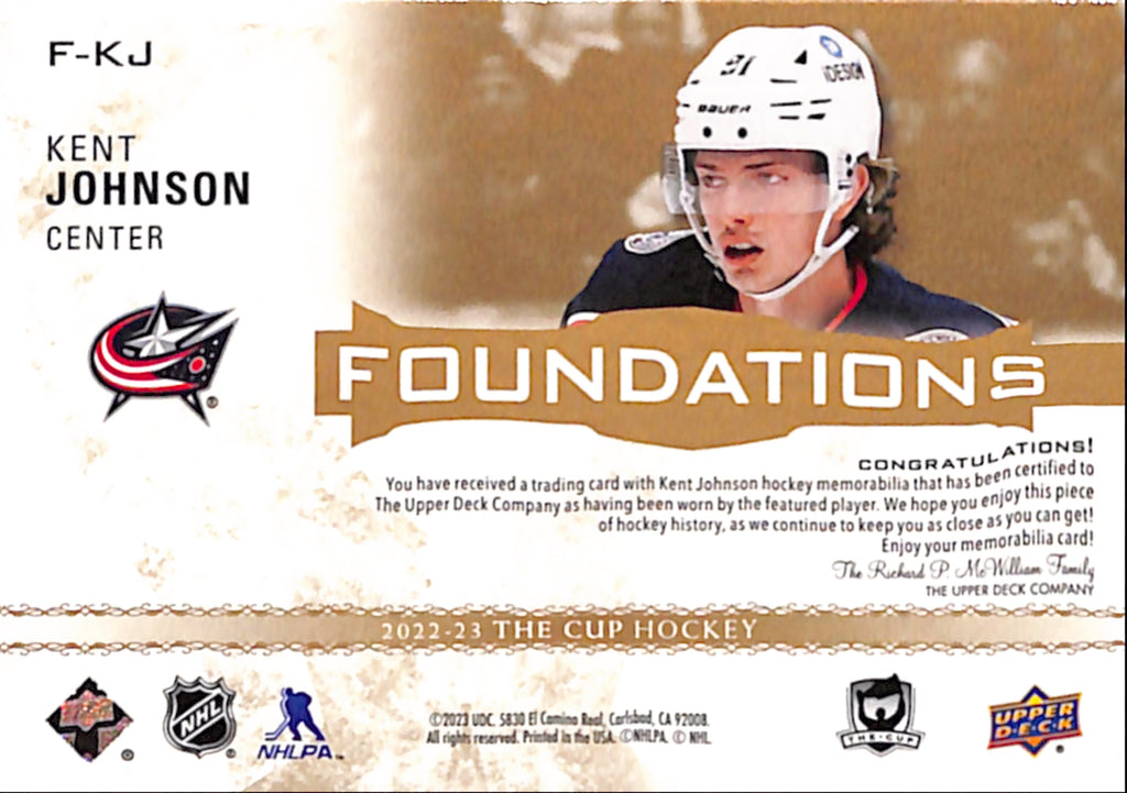2022-23 The Cup - Kent Johnson Foundations Patch /10 (F-KJ)