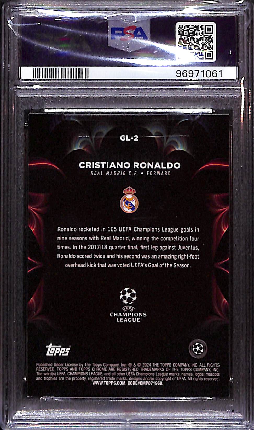 2023-24 Topps Chrome - Cristiano Ronaldo Golazo #GL2 - PSA 9