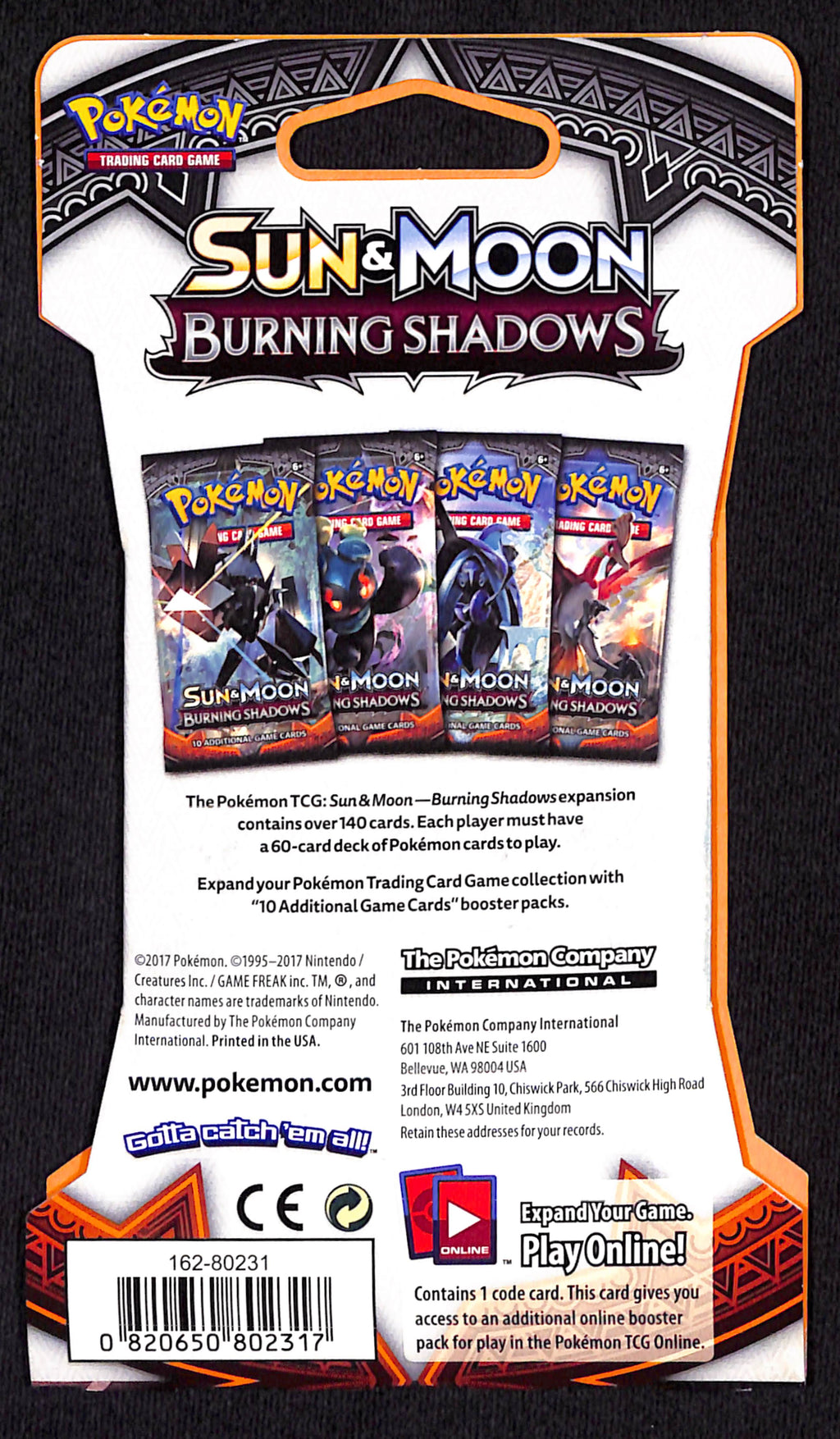 Pokemon TCG: Sun & Moon Burning Shadows Sleeved Pack