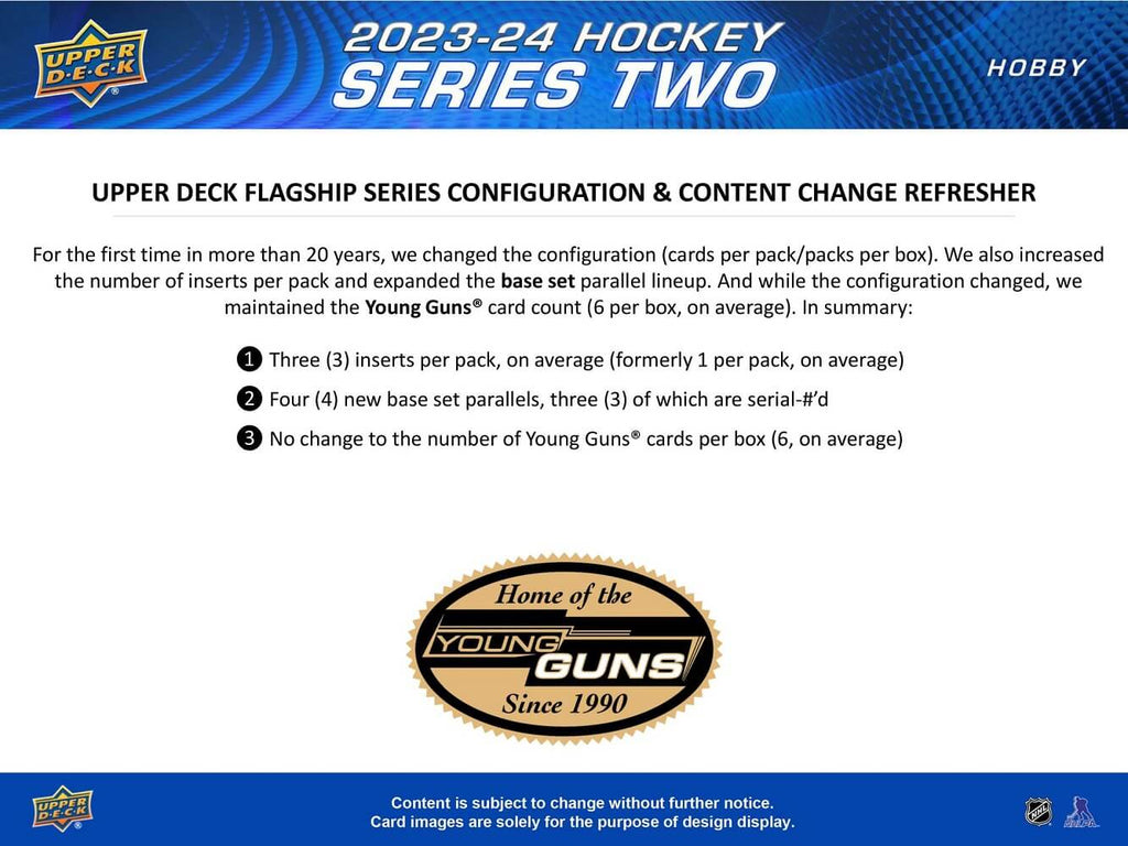2023-24 Upper Deck Series 2 Hockey Hobby Box (Pre-Order) - Miraj Trading