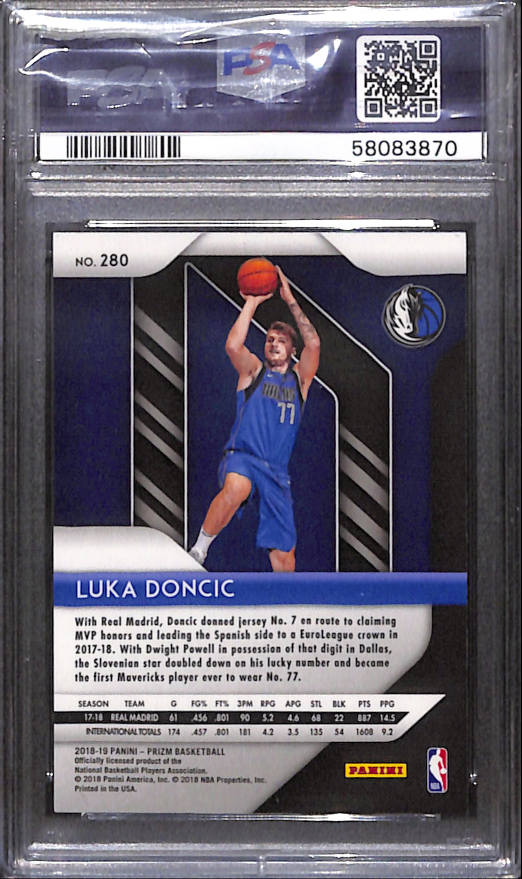 2018 Panini Prizm - Luca Doncic RC PSA 10 (280)