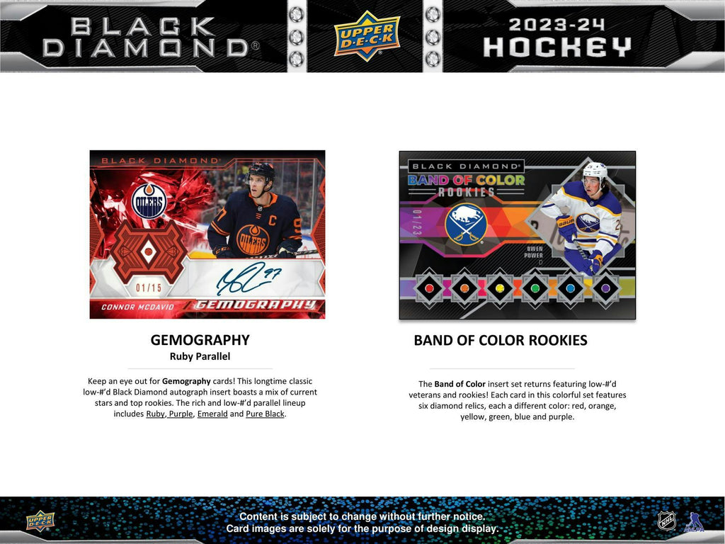 2023-24 Upper Deck Black Diamond Hockey CDD Exclusive Edition Hobby Box - Miraj Trading