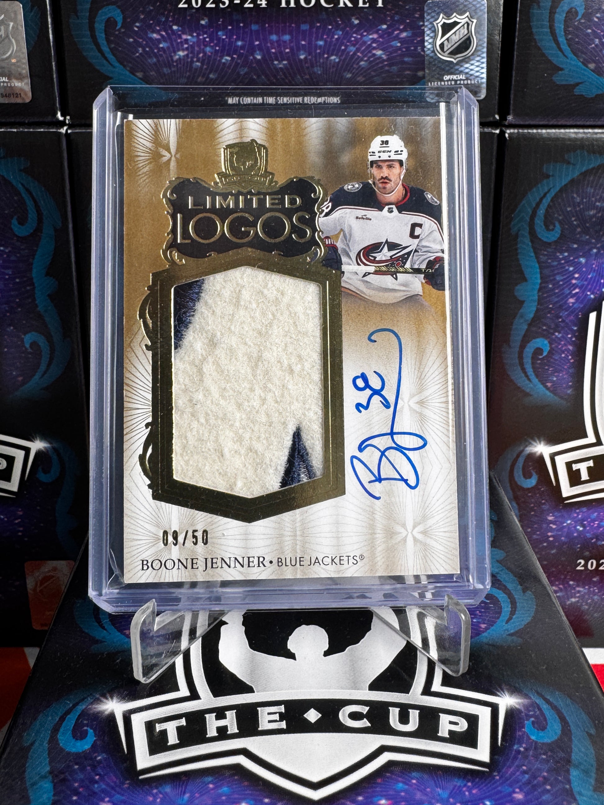 2023-24 The Cup - Boone Jenner Limited Logos Auto Patch /50 (LL-BJ)
