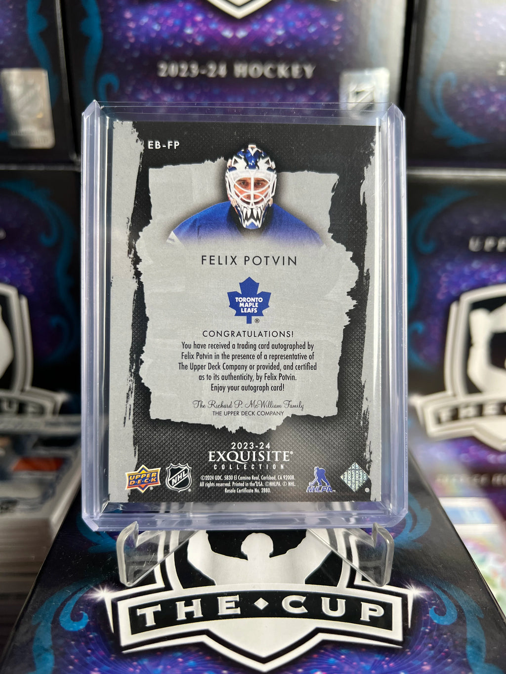2023-24 Exquisite Collection Felix Potvin Black Auto /25 (EB-FP)