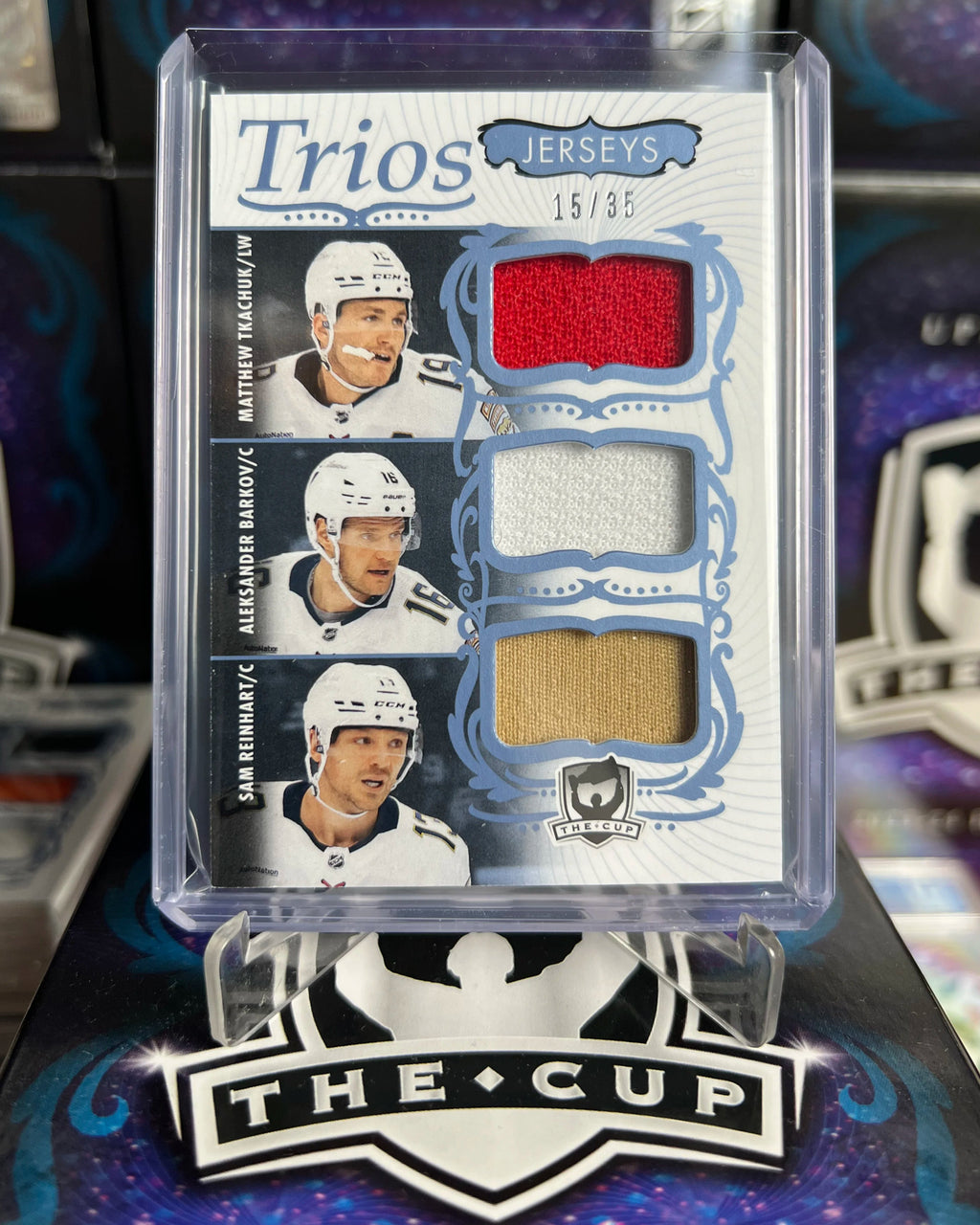 2023-24 The Cup Tkachuk/Barkov/Reinhart Cup Trios Jersey /35 (C3-BRT)