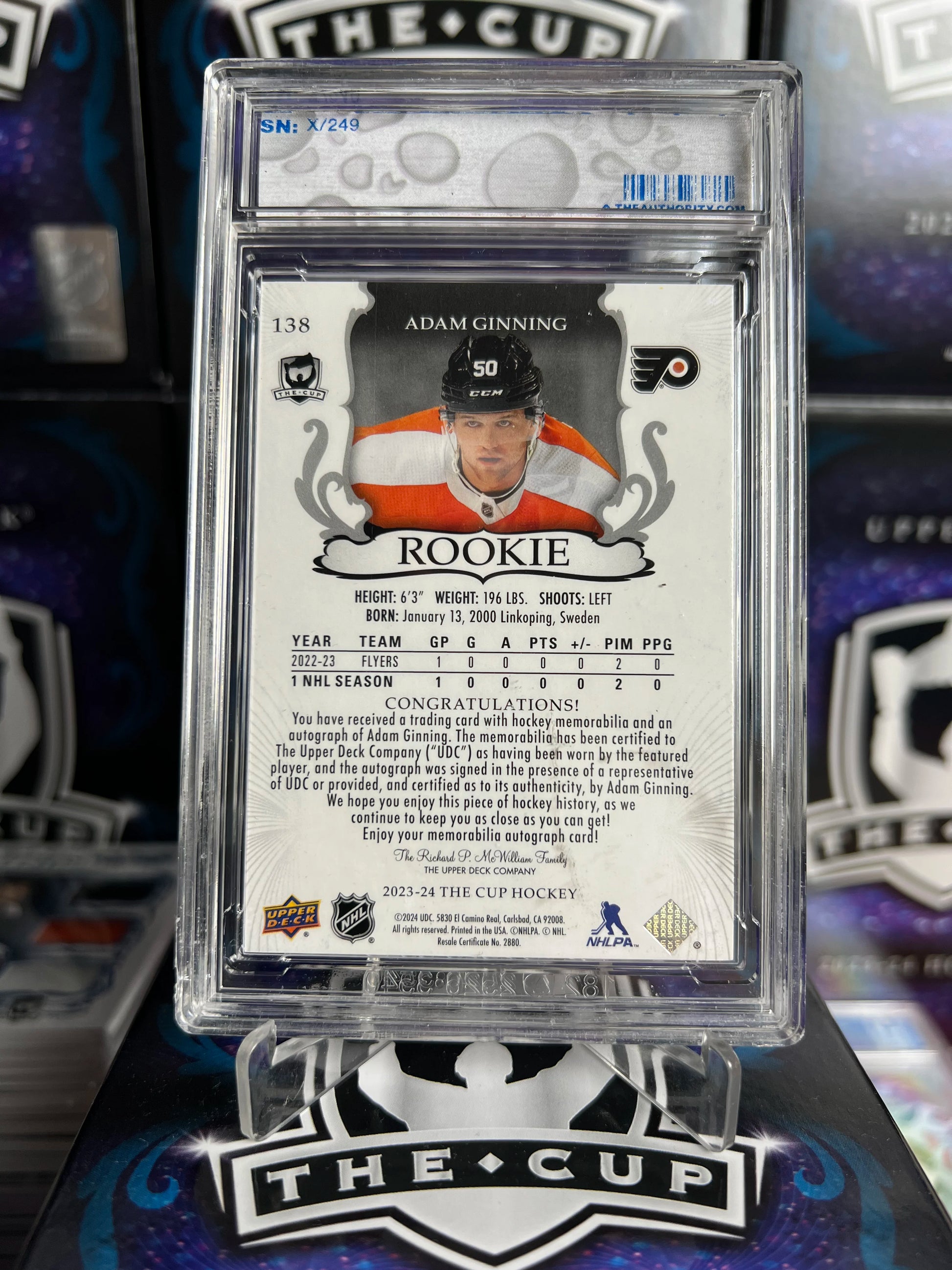 2023-24 The Cup - Adam Ginning True Rookie Patch Auto /249 (138)