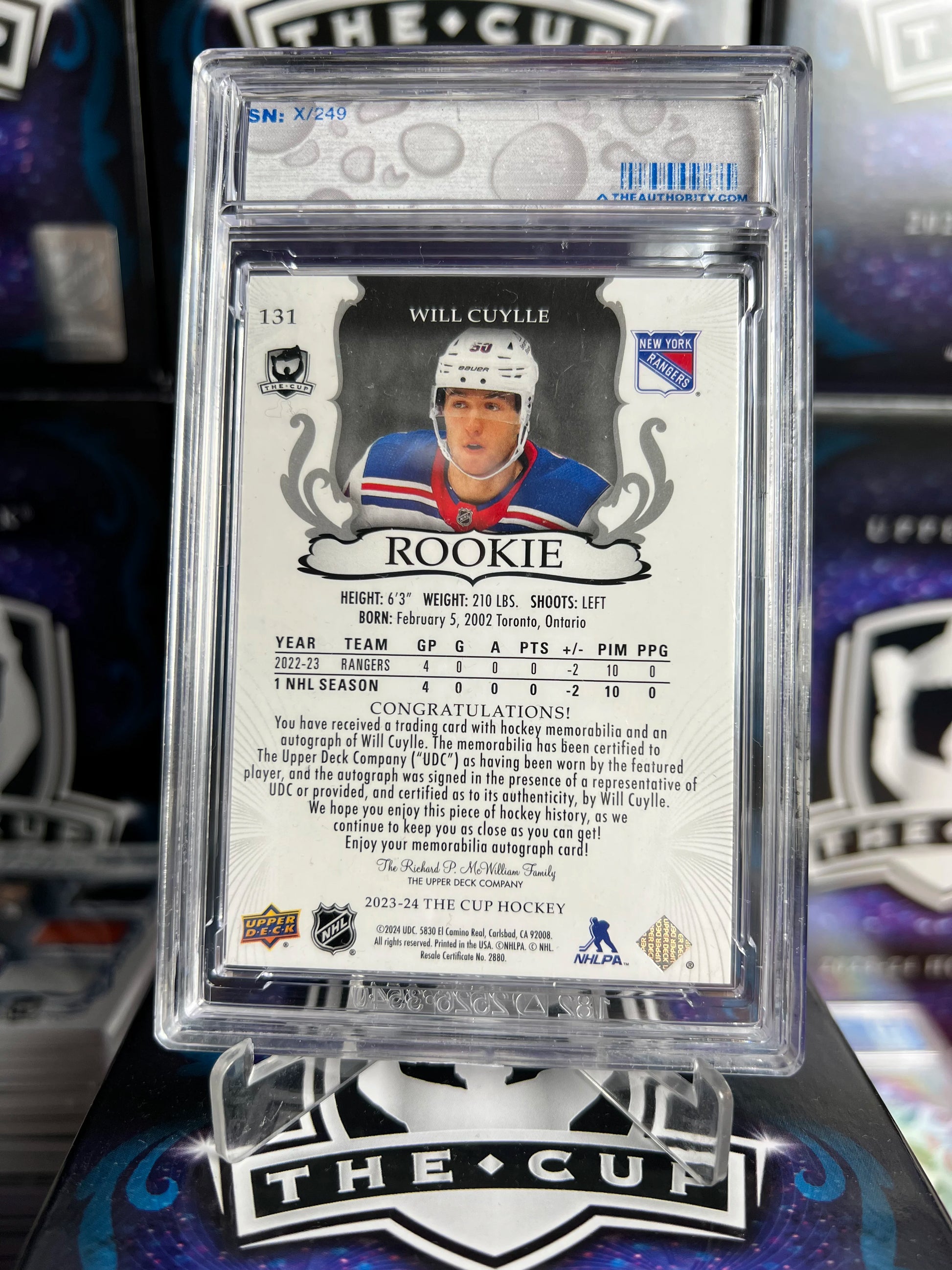 2023-24 The Cup - Will Cuylle True Rookie Patch Auto /249 (131)