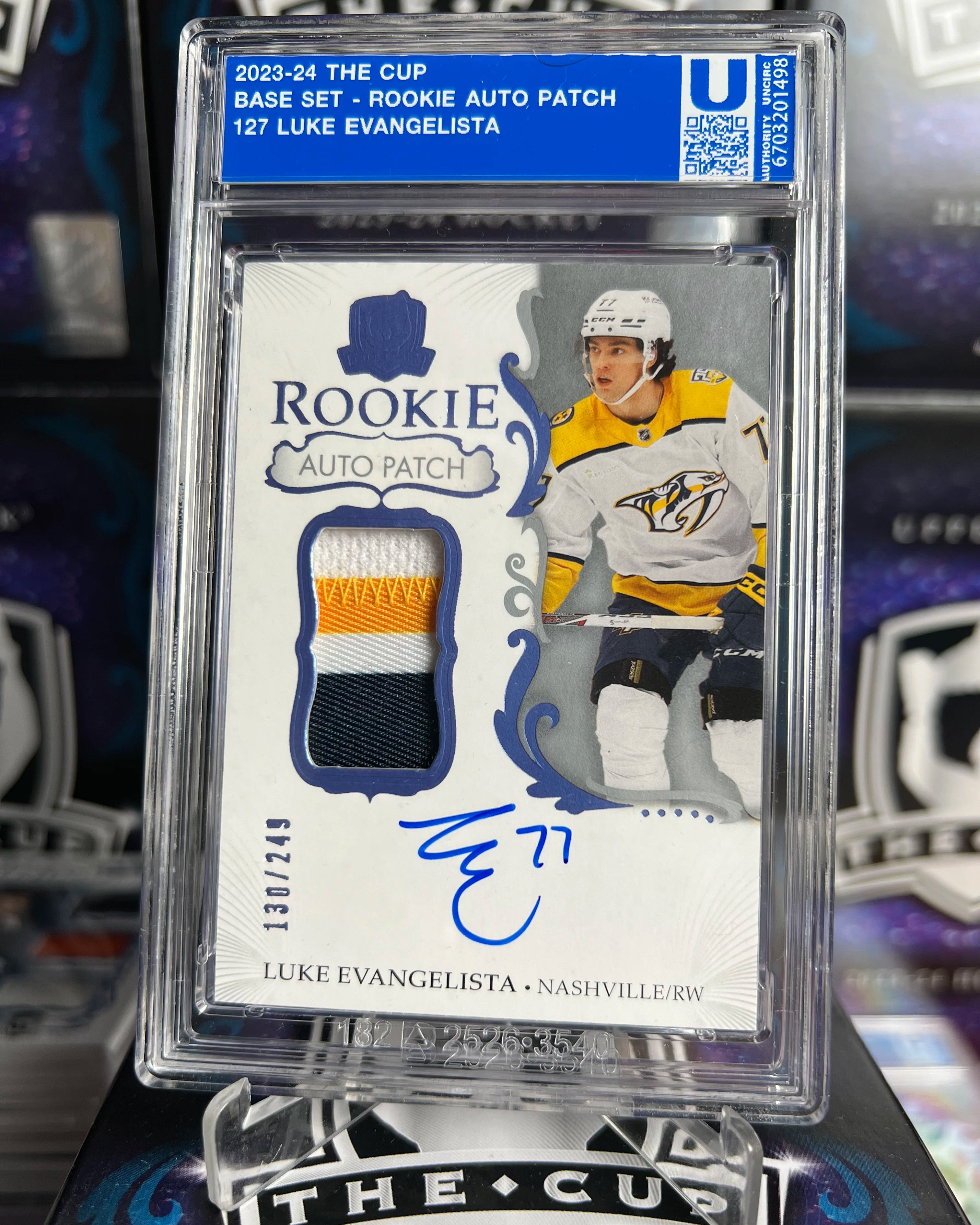 2023-24 The Cup - Luke Evangelista Rookie Patch Auto /249 (127)