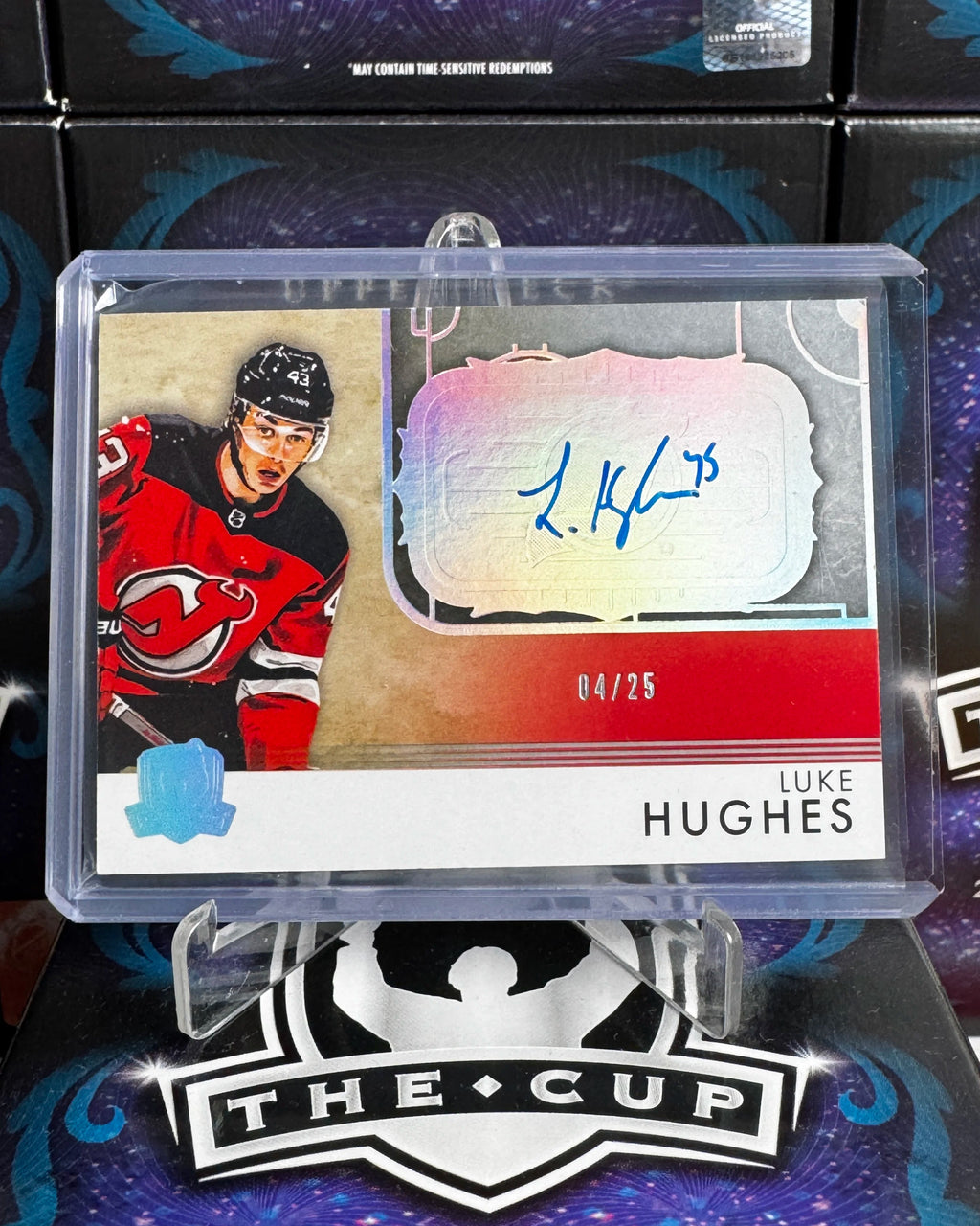 2023-24 The Cup - Luke Hughes Rookie Rink Gallery Auto /25 (RGLH-V3)