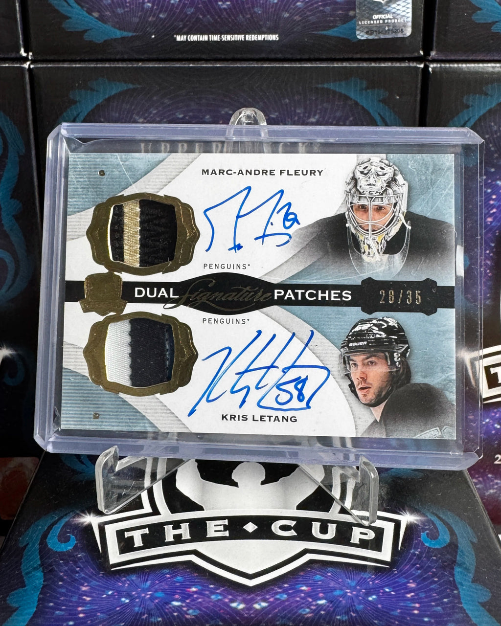 2014-15 The Cup Update - Marc-Andre Fleury/Kris Letang Dual Signature Patches /35 (DSP-FL)