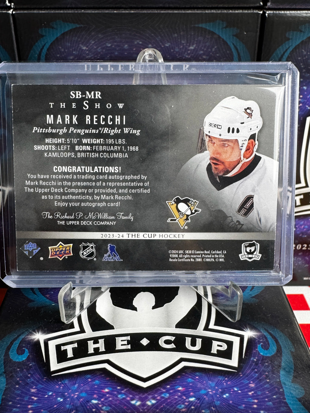 2023-24 The Cup - Mark Recchi The Show Black Auto (SB-MR)