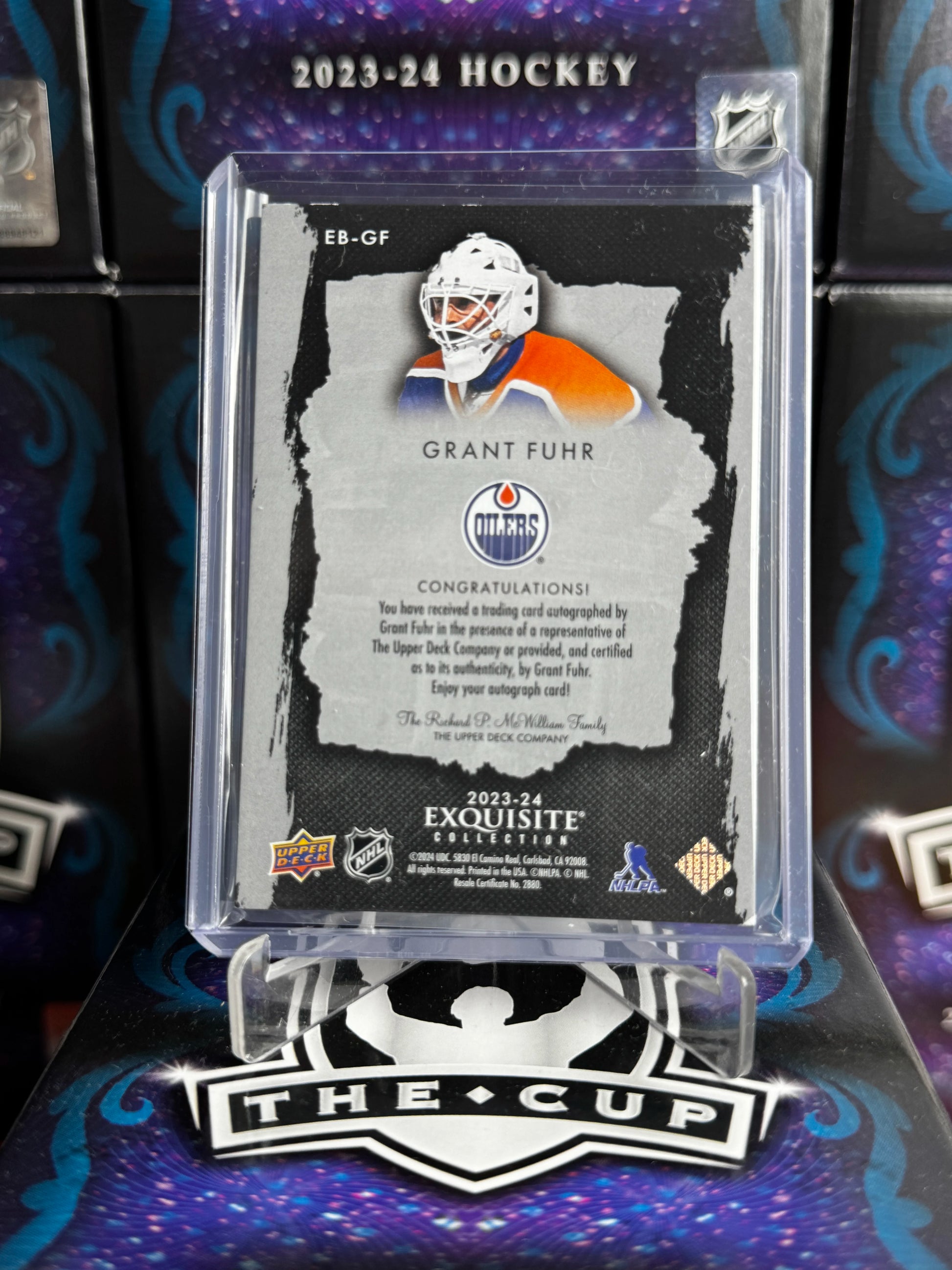 2023-24 The Cup - Grant Fuhr Exquisite Black Gold Auto \5 (EB-GF)