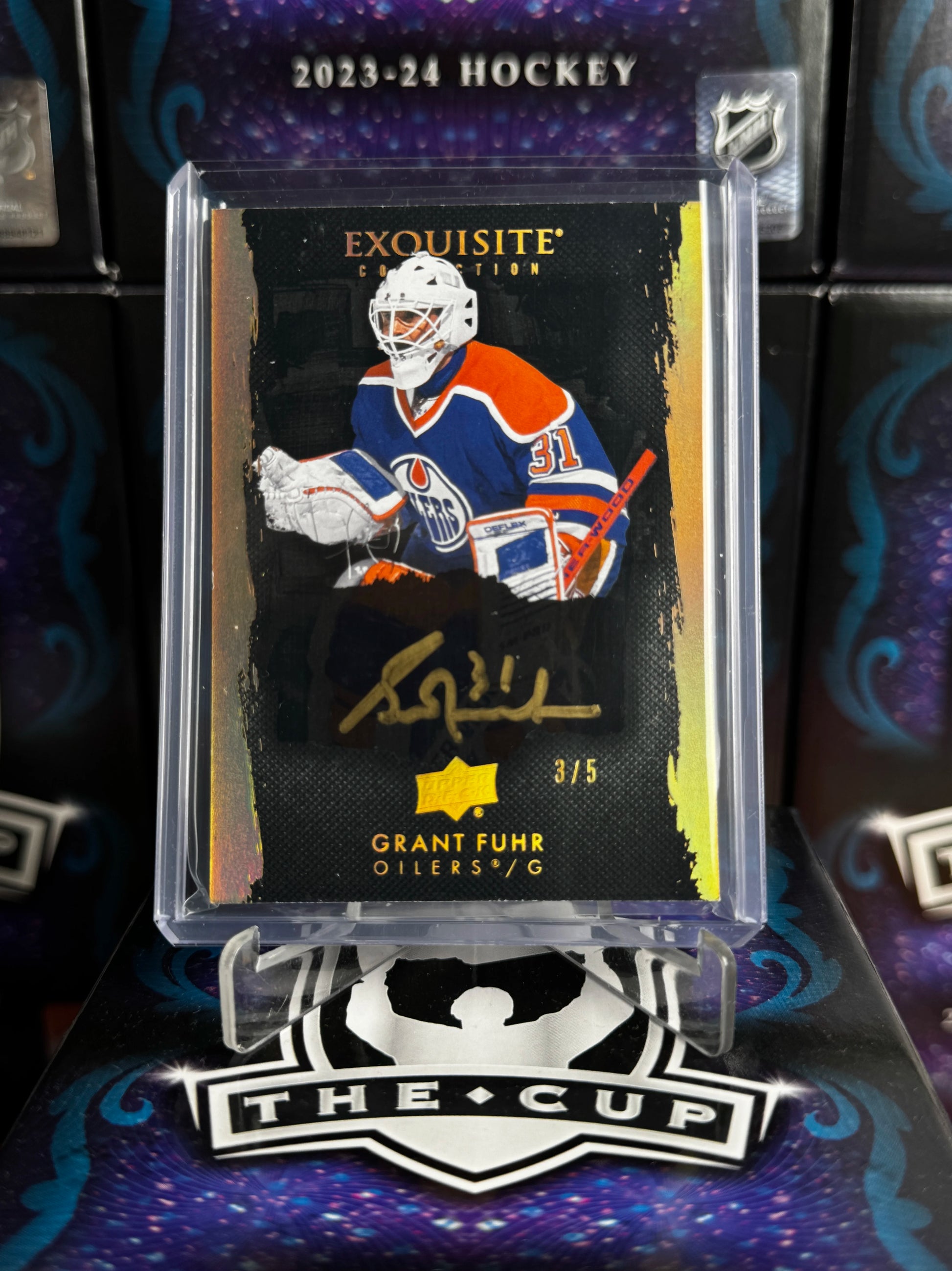 2023-24 The Cup - Grant Fuhr Exquisite Black Gold Auto \5 (EB-GF)